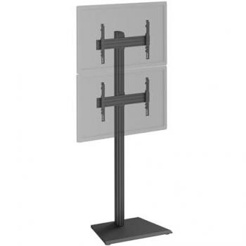 Soporte de Suelo para 2 Televisores de 40-65, Altura 240 cm, Color Negro