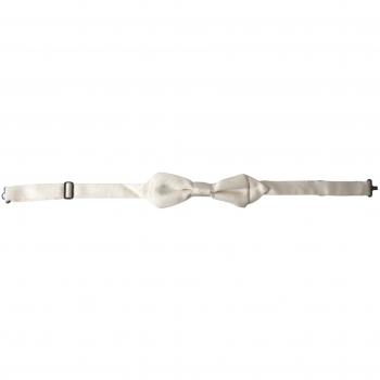 Dolce & Gabbana White Silk Slim Adjustable Neck Papillon Bow Tie
