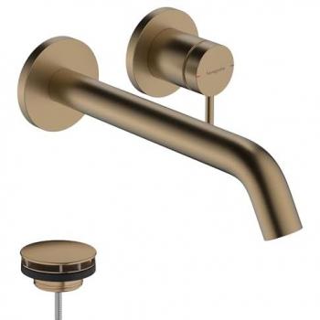 Grifo Monomando Empotrado para Lavabo Hansgrohe Tecturis S 22,5 cm - Bronce Cepillado