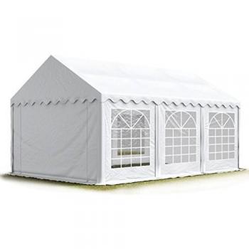 Carpa para fiestas TOOLPORT 4x6 m, lona PVC 700 N, impermeable, color blanco
