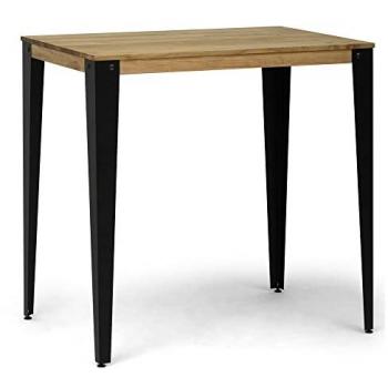 Mesa Alta Lunds 160x60x108cm Fumé en Madera Maciza de Pino Acabado Vintage Estilo Industrial