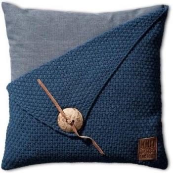 Knit Factory - Barley Cojín - Jeans - 50x50 cm