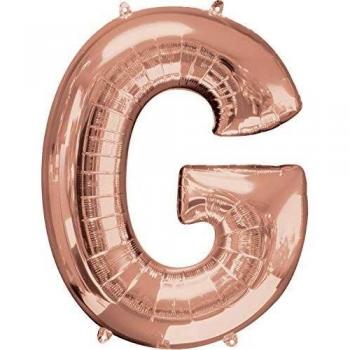 amscan 3657001 Supershape - Letra G, Color Oro Rosa