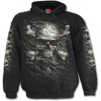 Spiral Camo Skull Sudadera con Capucha Negro XL