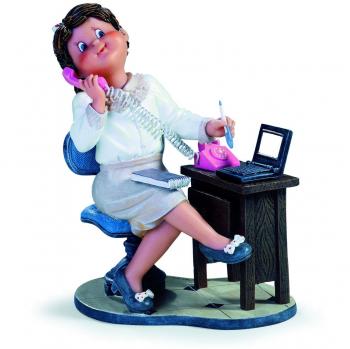 Figura decorativa - Pequeños Tesoros / Jugando a Ser Secretaria - Creaciones Nadal - Decoración del Hogar - Hecha en Resina - Fabricada en España - Altura 14 cm