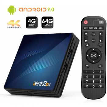 Android 9.0 TV Box 4GB RAM+64GB ROM, NinkBox N1 MAX RK3318 Quad-Core 64bit Cortex-A53, TV Box de Bluetooth 4.0, WiFi 2.4G/5G, 3D Ultra HD 4K, USB 3.0, BT 4.0 Smart TV Box