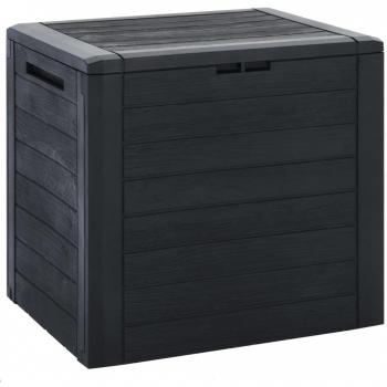 Caja de almacenamiento de jardín polipropileno marrón 58,5x46x55 cm