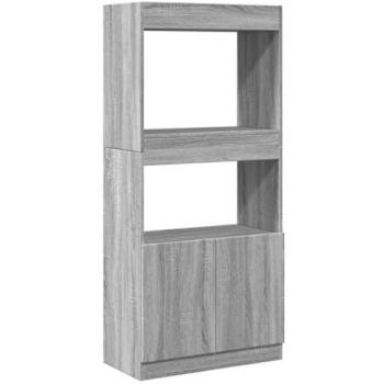 Armario de madera de ingeniería gris Sonoma 63x33x140 cm