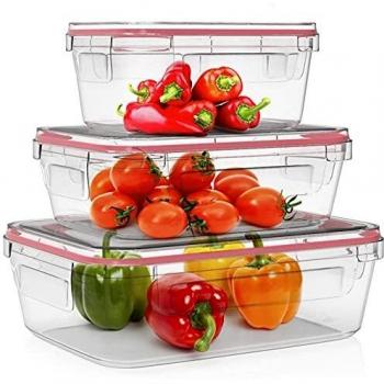 Home Fleek - Envases de Vidrio Rectangular para Alimentos | Herméticos | Sin BPA