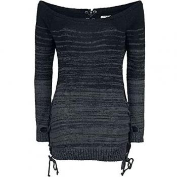 Innocent Thena Top Mujer Jersey de Punto Negro/Gris 3XL, 100% poliacrílico, Regular