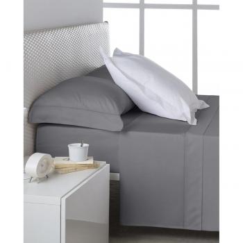 Juego de Sábanas Satén Gris Oscuro - Cama de 180, 4 Piezas