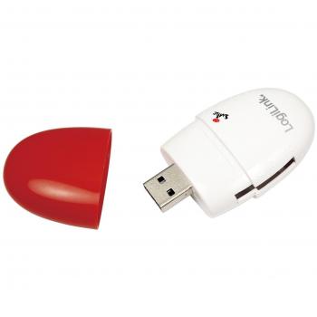 LogiLink Smile - Lector de tarjetas USB 2.0 all-in-one, rojo