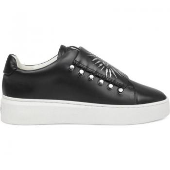 Zapatillas de deporte Ed Hardy Undercover Baja - Cuero superior con impresión y cierre elástico, bajo, color negro-blanco