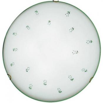 Plafón Nonna de cristal decorativo 2 bombillas latón envejecido 9cm