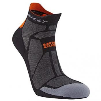Hilly Marathon Fresh Socklet Minimum Cushioning Calcetines Para Correr - Negro, Naranja