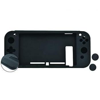 Funda silicona antideslizante nuwa negra + film protector para nintendo switch
