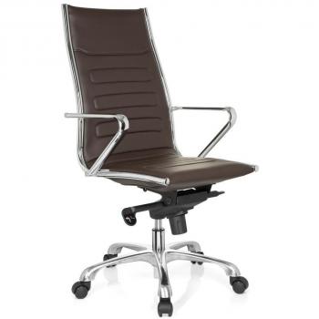hjh OFFICE Pariba III Sill?n de Oficina operativo, 100% Poliuretano, Marr?n, 43.00x53.00x115.00 cm