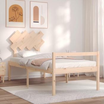 Cama para Ancianos con Cabecero 90x200 cm de Madera Maciza