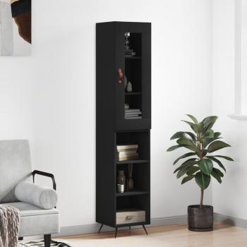 Aparador de madera contrachapada negro 34,5x34x180 cm vidaXL