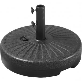 Base para sombrilla recta Brest Negra - Compatible con mástiles de 38 a 48 mm - Relleno de agua o arena