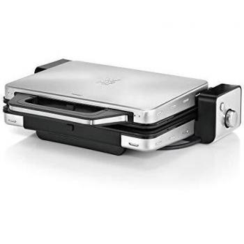 WMF Lono Contact Grill 2 en 1, 2100 W, 2 placas de aluminio fundido, temperatura y altura ajustable, bandeja antigoteo