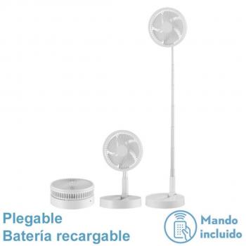 Ventilador Portátil Galan Blanco 10W Batería Plegable Compacto y Sin Cables con Altura Regulable y Mando a Distancia