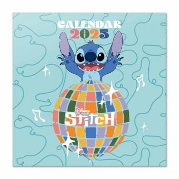 Calendario 2025 pared Disney Stitch 30x30 cm, planificador mensual con espacio para anotar e ilustraciones