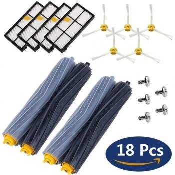 YoRiBo Accesorios para iRobot Roomba Serie 800/900, Cepillos Repuestos para Aspiradoras iRobot Roomba 800 850 851 860 865 866 870 871 876 880 885 886 890 891 896 900 960 966 980 990--un Conjunto de 18