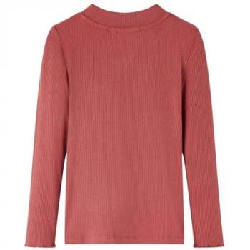 Camiseta Infantil Manga Larga Cuello Alto Jersey Ropa de Niños Rojo Oscuro 104