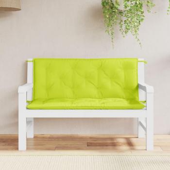 Garden Bench Cushions 2 pcs Bright Green 120x50x7 cm Oxford Fabric