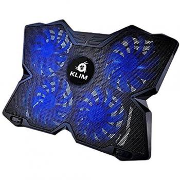 KLIM Wind - Laptop Cooling Pad -More than 500 000 units sold - 2022 Version - The Most Powerful Rapid Action Cooling Fan - Laptop Stand with 4 Cooling Fans at 1200 RPM - USB Fan - PS5, PS4 - Blue