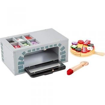 Wooden Pizza Oven Playset for Kids - Motor Skill Development, Includes Pizza and Accessories