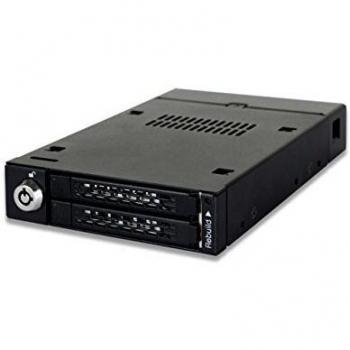 Icy Dock ToughArmor MB992SKR-B - Rack extraíble Doble bahía 2.5” SATA/SAS HDD y SSD para bahía 3,5 con Raid