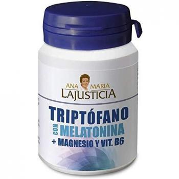 Ana Maria Lajusticia - Triptófano con melatonina + magnesio + VIT B6 – 60 comprimidos. Induce al sueño y mejora la calidad del sueño. Apto para veganos. Envase para 30 días de tratamiento.
