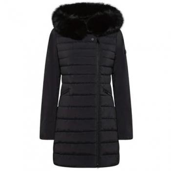 Peuterey Women's Black Long Down Jacket with Side Zip - 2XL Size