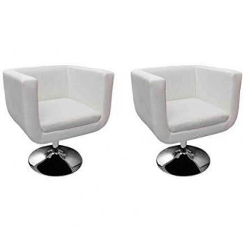 vidaXL Silla de Cubo Color Blanco x2