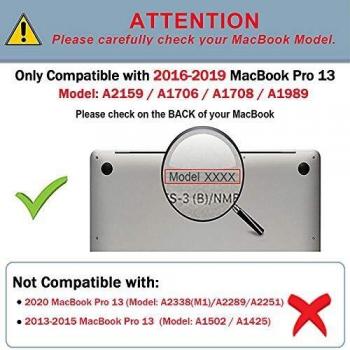 TECOOL Funda para MacBook Pro 13 2016 2017 2018 2019, Plástico Dura Case Carcasa + Tapa del Teclado para MacBook Pro 13.3 Pulgadas con/sin Touch Bar Modelo: A1706 A1708 A1989 A2159 - Cristal Verde
