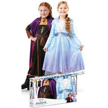 Pack 2 Disfraces Clásicos de Elsa y Anna - Reinas de las Nieves 7-8 años