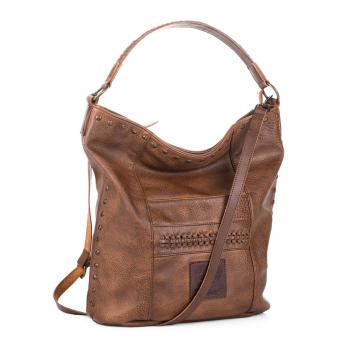 Lois Bolso Bandolera Hobo Ajustable. Cierre con Cremallera. Bolsillo Detrás Cremallera. Forro Estampado. Bolsillo Interior con Cremallera. 92870, Color Marron