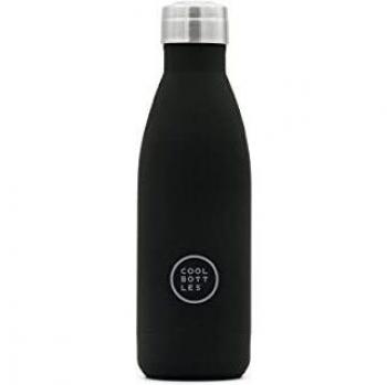 Cool Bottles - Botella de Agua de Acero Inoxidable - 350 ml - Mono Black - 23,5 x 7 cm - Botella Térmica Hermética - Bebidas Frías 24 Horas y Calientes 12 Horas - Doble Pared - Libre de BPA