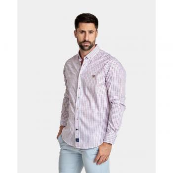 CAMISA DE HOMBRE POPELIN REGULAR CUADROS BICOLOR
