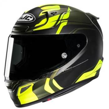 HJC Casco Moto Integral RPHA 12 Lawin MC4SF Negro-Amarillo Flúor-Verde L