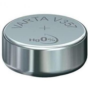 Varta Silver Oxide Button Cell Battery V357, 1.55V, 155mAh, 11.6x5.4mm, SR44/SR1154, 1-Pack