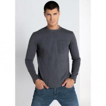LOIS JEANS - Camiseta básica de manga larga en color gris para hombre