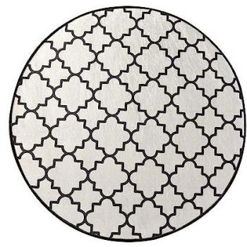 Alfombra de Baño Antideslizante Blanca con Print Negro - Lavable a Máquina - 100 cm