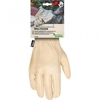 Guante de Jardinería Talla 10 Piel Flor Vacuno Reforzado en Palma Pulgar Keystone con Cartoncillo Juba 80915