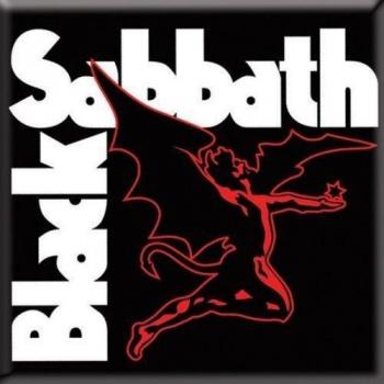 Imán para nevera Black Sabbath con logotipo de Daemon en tamaño único blanco/negro