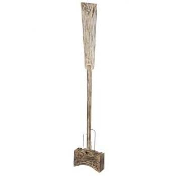 Figura Decorativa de Madera Marrón 34x30x185 cm - Estilo Moderno y Elegante - Arte y Artesanía Compacta