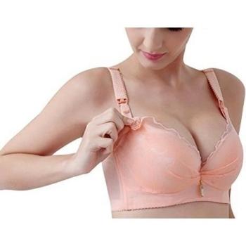 Vogue of Eden Women's Lace Underwire Padded Maternity Breastfeeding Bra Pink 85C
