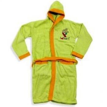 INTERBABY- Albornoz Infantil 100% Algodón T. 6-8 años, color verde